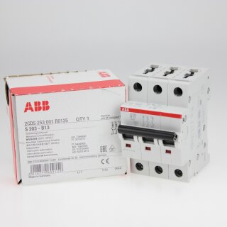 ABB S203-B13 Sicherungsautomat B-Char.,6kA,13A,3P
