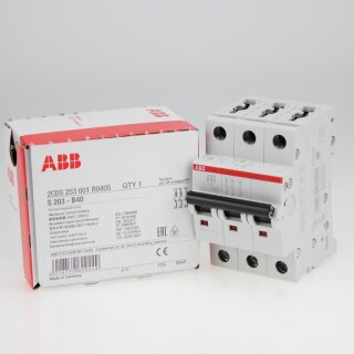 ABB S203-B40 Sicherungsautomat B-Char.,6kA,40A,3P