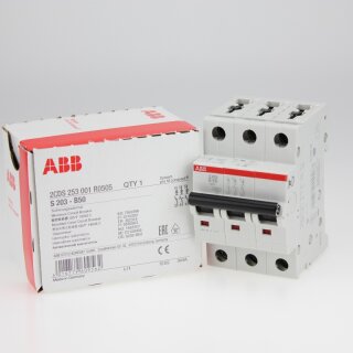 ABB S203-B50 Sicherungsautomat B-Char.,6kA,50A,3P