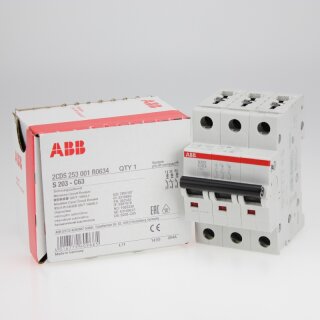 ABB S203-C63 Sicherungsautomat C-Char., 6kA, 63A, 3P