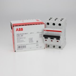 ABB S203-K25 Sicherungsautomat K-Char., 6kA, 25A, 3P