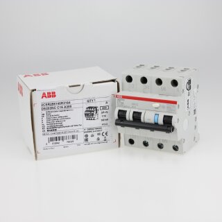 ABB DS203NCA-C16/0,3 FI/LS-Schalter 6kA, 3P+N, Typ A, C 16, 300mA