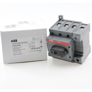 ABB OT80F4N2 Lasttrennschalter 4-polig 80A m. schwarzem Knebelgriff Trägerplatten- und DIN-Schienenmontage