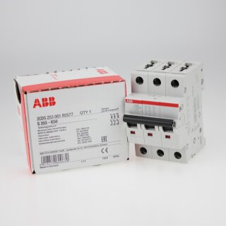 ABB S203-K50 Sicherungsautomat K-Char., 6kA, 50A, 3P