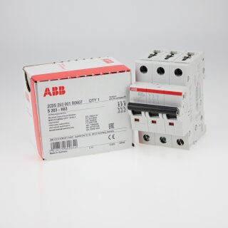 ABB S203-K63 Sicherungsautomat K-Char., 6kA, 63A, 3P