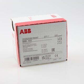 ABB S203-K13 Sicherungsautomat K-Char., 6kA, 13A, 3P