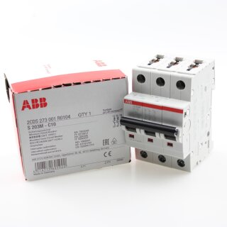 ABB S203M-C10 Sicherungsautomat C-Char., 10kA,10A, 3P