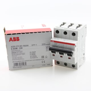 ABB S203M-C20 Sicherungsautomat C-Char., 10kA,20A, 3P