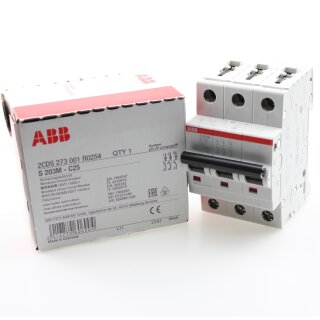 ABB S203M-C25 Sicherungsautomat C-Char., 10kA,25A, 3P