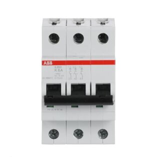 ABB S203-K6 Sicherungsautomat K-Char., 6 kA, 6 A, 3P