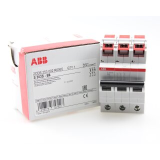 ABB S203S-B6 Sicherungsautomat B-Char., 6 kA, 6 A, 3P