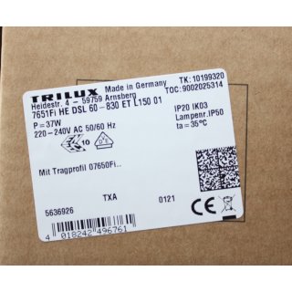 Trilux LED-Ger&auml;tetr&auml;ger 7651Fi HE DSL 60-830 ET 9002025314 / 10199320