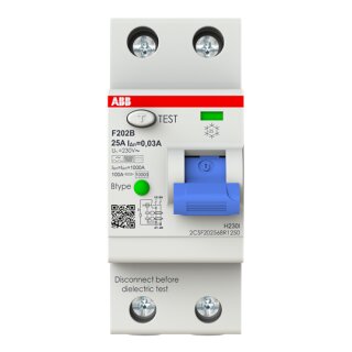 ABB F202B-25/0,03 FI-Schutzschalter 4P,Typ B,25A,30mA, allstromsensitiv