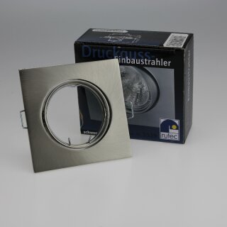 Einbaustrahler eckig ALU5539-5 eisen gebürstet, schwenkbar, inkl. Osram LED GU10 4,5W 2700K und Fassung