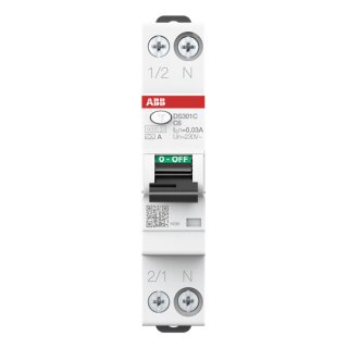ABB DS301CA-C6/0,03 FI/LS-Schalter 6kA, 1P+N, Typ A, C6, 30mA 1 Teilungseinheit