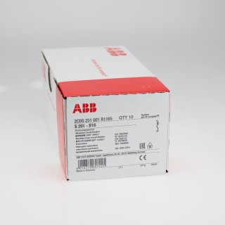 10x ABB S201-B16 Sicherungsautomat B-Char., 6 kA, 16 A, 1P