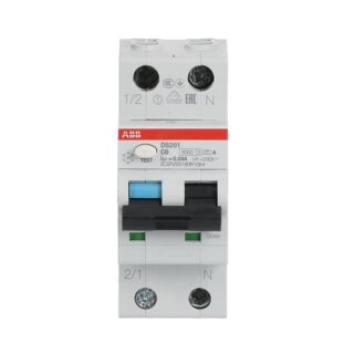 ABB DS201A-C6/0,03 FI/LS-Schalter 6kA, 1P+N, Typ A, C 6, 30mA