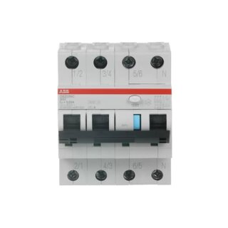 ABB DS203NCA-B32/0,03 FI/LS-Schalter 6kA, 3P+N, Typ A, B 32, 30mA 6kA