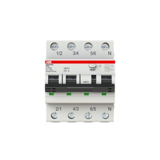 ABB DS203NCA-C20/0,3 FI/LS-Schalter 6kA, 3P+N, Typ A, C 20, 300mA