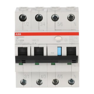 ABB DS203NCA-C6/0,03 FI/LS-Schalter 6kA, 3P+N, Typ A, B 6, 30mA