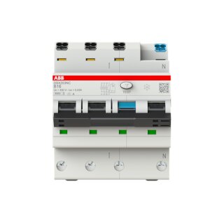 ABB DSX203NCA-B16/0,03 FI/LS-Schalter 6kA, 3P+N, Typ A, B 16, 30mA FlexLine Push-in Technologie