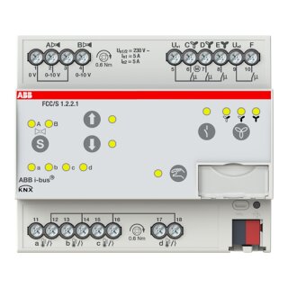 ABB FCC/S1.2.2.1 Fan Coil Controller, 2 x 0-10 V, man Bedienung, 3-stufig, REG