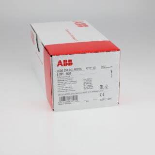 ABB S201-B20 Sicherungsautomat B-Char., 6 kA, 20 A, 1P (VPE=10)