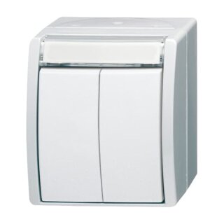Busch-Jaeger 2621 WN-54-205-101 Doppeltaster/Serientaster 2 Schließer, 1-polig (Arbeitsstrom) (Thermoplast) Alpinweiß Ocean® (IP 44)