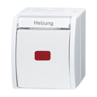 Busch-Jaeger 2601/2 SKWNH-54 Wippkontrollschalter Heizung Wippe, Ausschalter 2-polig mit Glimmlampe alpinweiß - ocean®