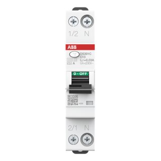 ABB DS301CA-C13/0,03 FI/LS-Schalter 6kA, 1P+N, Typ A, C13, 30mA 1 Teilungseinheit