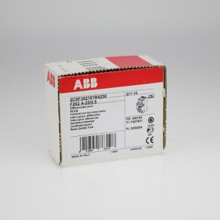 ABB F202A-25/0,5 FI-Schutzschalter 2P, Typ A, 25A, 500mA