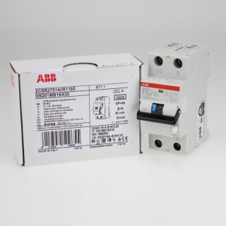 ABB DS201MA-B16/0,03 FI/LS-Schalter 10kA, 1P+N, Typ A, B 16, 30mA