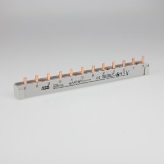 ABB PS3/12A Phasenschiene 3Ph.,12Pins,10qmm, ablängbar + Endkappen