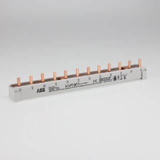 ABB PS4/12NA Phasenschiene 4Ph.,12Pins,10qmm, ablängbar + Endkappen